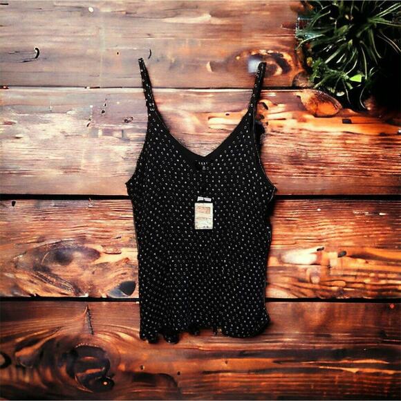 Rebel Tops - Rebel Wilson X Angels Polka Dot‎ Black White Sleeveless Blouse Top 2X Retail $89